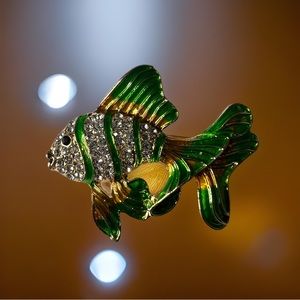 Yellow and Green Fish Brooch